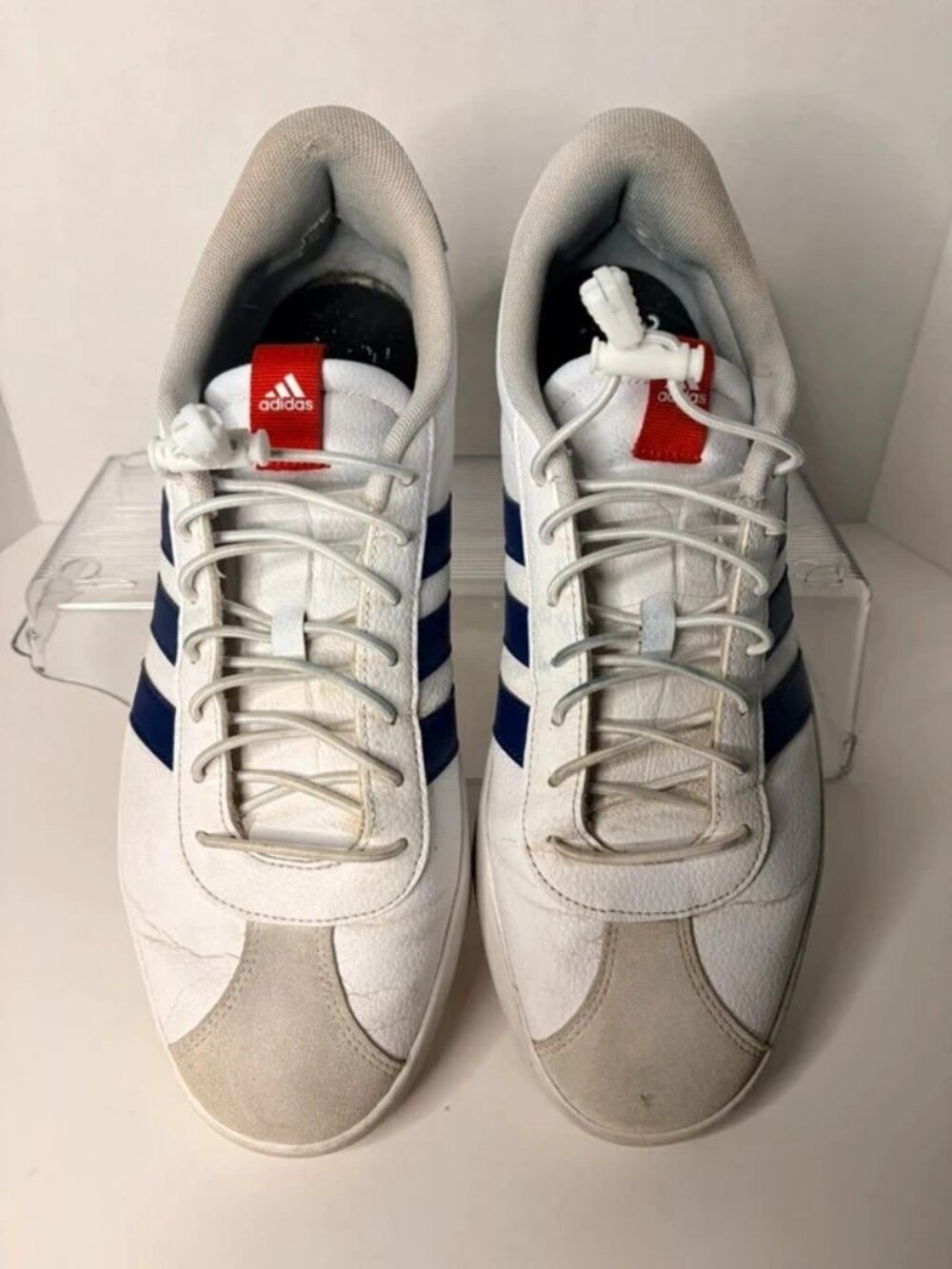 Adidas Men's Sneakers White Navy Blue Size 11.5 Athletic Casual Shoes